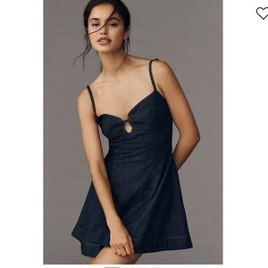 Reformation Aviana Sleeveless A-Line Mini Dress - denim size 4